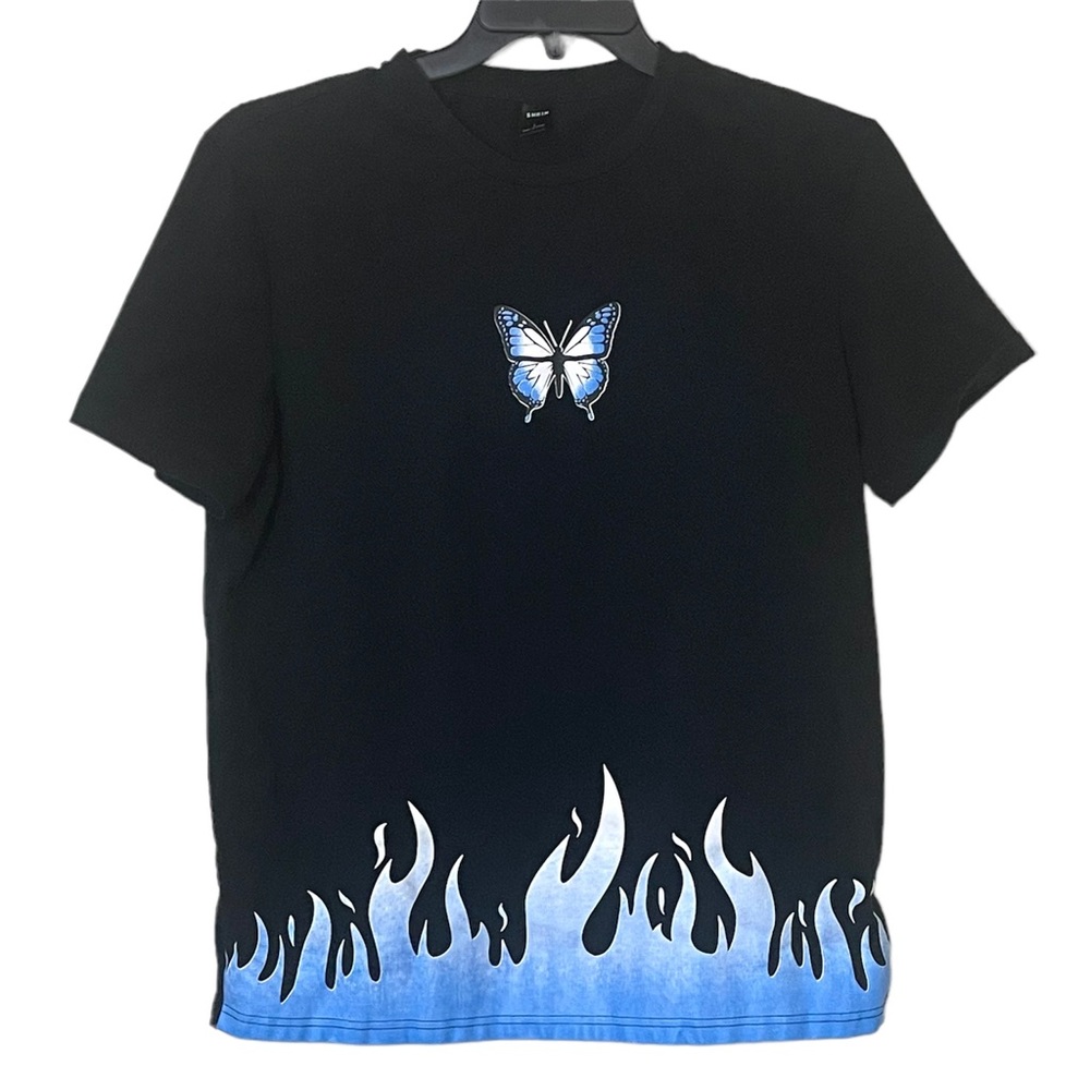 SHEIN Fire and Butterfly T-Shirt